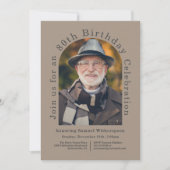 Eenvoudige boog 80ste verjaardagsfeestje met 2 fot kaart (Voorkant)