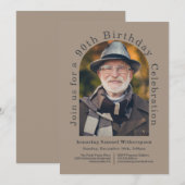 Eenvoudige boog 90ste verjaardagsfeestje met foto kaart (Voorkant / Achterkant)