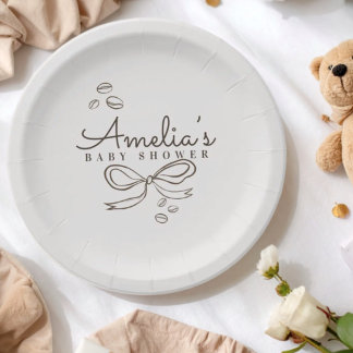 Eenvoudige Boog Coffee thema Baby Shower Papieren Bordje