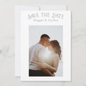 Eenvoudige Boog Crest Monogram Save the Date Kaart (Achterkant)