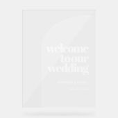 Eenvoudige boog Duidelijke bruiloft welkom Acryl Bord (Voorkant)