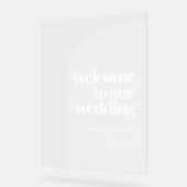 Eenvoudige boog Duidelijke bruiloft welkom Acryl Bord (Hoek)