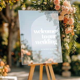 Eenvoudige boog Duidelijke bruiloft welkom Acryl Bord
