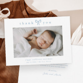 Eenvoudige Boog Foto Baby Stats Bedankkaart