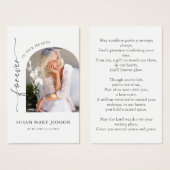 Eenvoudige boog foto begrafenis gebed Kaart (Voorkant /achterkant)