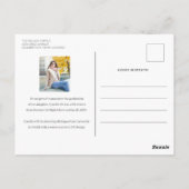 Eenvoudige boog foto blauw Afstuderen aankondiging Briefkaart (Achterkant)