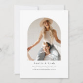 Eenvoudige boog foto Boho bruiloft uitnodiging (Achterkant)