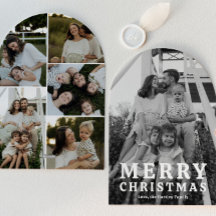 Eenvoudige boog foto kerstkaarten