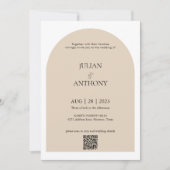 Eenvoudige boog foto QR code bruiloft Kaart (Voorkant)