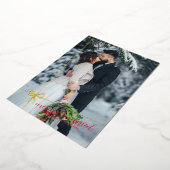 Eenvoudige Boog Gouden Folie Vrolijk & Getrouwd Ke Folie Uitnodiging (Gedraaid)