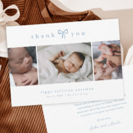 Eenvoudige Boog Jongen Fotocollage Baby Aankondiging