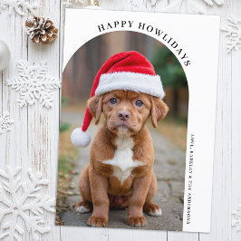 Eenvoudige boog Kerstmis Custom Pet Dog Foto Feestdagenkaart
