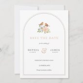 Eenvoudige boog liefde vogels sparen de datum uitn kaart (Voorkant)