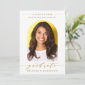 EENVOUDIGE BOOGSCRIPT AFSTUDEREN UITNODIGING (Staand voorkant)