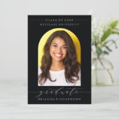 EENVOUDIGE BOOGSCRIPT AFSTUDEREN UITNODIGING (Staand voorkant)