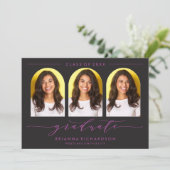 EENVOUDIGE BOOGSCRIPT AFSTUDEREN UITNODIGING (Staand voorkant)