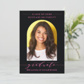 EENVOUDIGE BOOGSCRIPT AFSTUDEREN UITNODIGING (Staand voorkant)