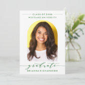 EENVOUDIGE BOOGSCRIPT AFSTUDEREN UITNODIGING (Staand voorkant)