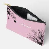 Eenvoudige boom aangepaste naam roze etui (Open)
