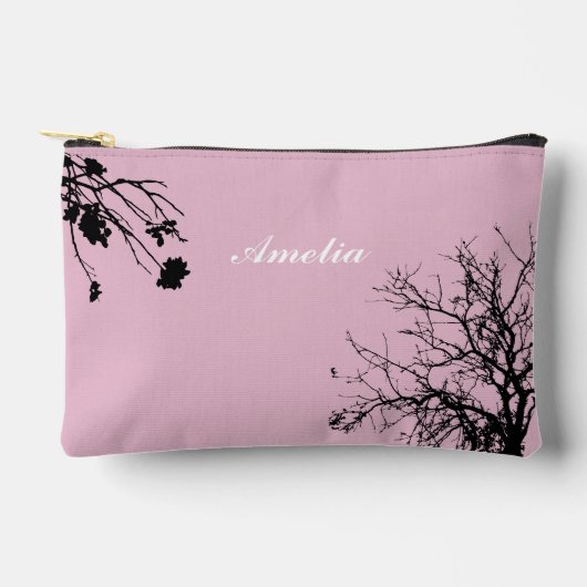 Eenvoudige boom aangepaste naam roze etui (Voorkant)