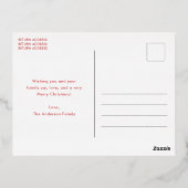 Eenvoudige boom met boog moderne kerst folie feestdagen briefkaart (Achterkant)