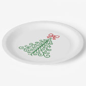 Eenvoudige boom met boog moderne kerst papieren bordje (Gekanteld)