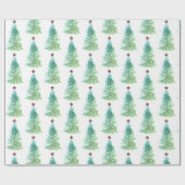 Eenvoudige boom met rode ster Kerstmis Cadeaupapier (Vlak)
