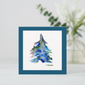 "Eenvoudige boom" Waterverf kerstKaart (Staand voorkant)