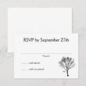 Eenvoudige boomuitnodiging RSVP Witte Kaarten (Voorkant / Achterkant)