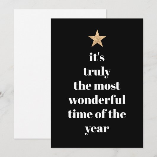 Eenvoudige boomvorm Zwart & Wit citaat Feestdagenkaart (Voorkant / Achterkant)