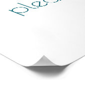 Eenvoudige boon eetlust | Blauwgroen Aqua elk even Poster (Hoek)