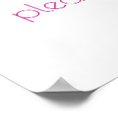 Eenvoudige boon eetlust | Hot Pink elk event teken Poster (Hoek)