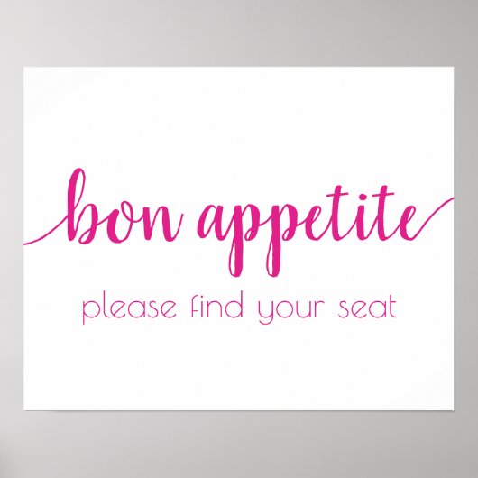 Eenvoudige boon eetlust | Hot Pink elk event teken Poster (Voorkant)