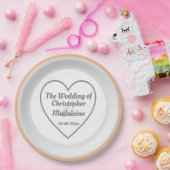 Eenvoudige Borden van zilver, grijs en witbruispap Papieren Bordje (Feest)