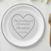 Eenvoudige Borden van zilver, grijs en witbruispap Papieren Bordje