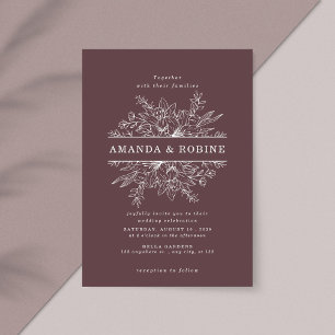 Eenvoudige Border Flower Elegante en moderne bruil Kaart