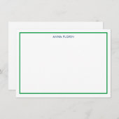 Eenvoudige Border Kelly Green Note Kaart Notitiekaartje (Voorkant / Achterkant)