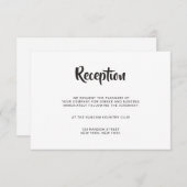 Eenvoudige Borstel Calligrafie Bruilofts Ontvangst Informatiekaartje (Voorkant / Achterkant)