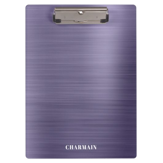 Eenvoudige borstel metaal middernacht klembord (Voorkant)