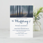 Eenvoudige Bos Fall Wedding Uitnodigingen (Staand voorkant)