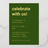 Eenvoudige bos groene bruiloft Folie uitnodiging (Voorkant)