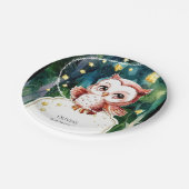 Eenvoudige bosuil verjaardag papieren bordje (Gekanteld)