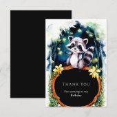 Eenvoudige boswasbeer verjaardag bedankkaart (Voorkant / Achterkant)