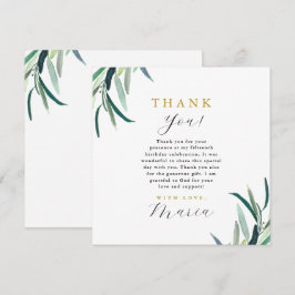 Eenvoudige Botanische 15e Verjaardag Dank u Kaart