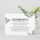 Eenvoudige Botanische Aquarel Herdenkingsuitnodigi Kaart (Staand voorkant)