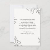 Eenvoudige botanische Bereavement Dank je wel Bedankkaart (Voorkant)