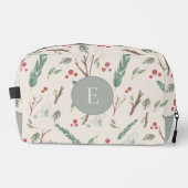 Eenvoudige Botanische Bessen Patroon Monogram Toilettasje (Voorkant)
