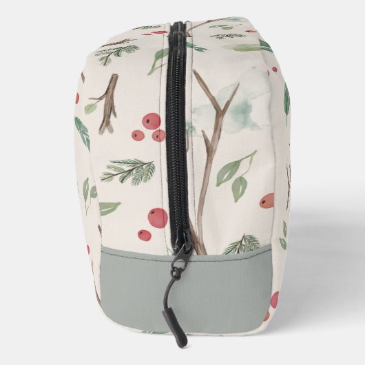 Eenvoudige Botanische Bessen Patroon Monogram Toilettasje (Rechts)