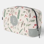 Eenvoudige Botanische Bessen Patroon Monogram Toilettasje (Rechterhoek)