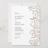 Eenvoudige botanische Boho Wedding Kaart (Voorkant)